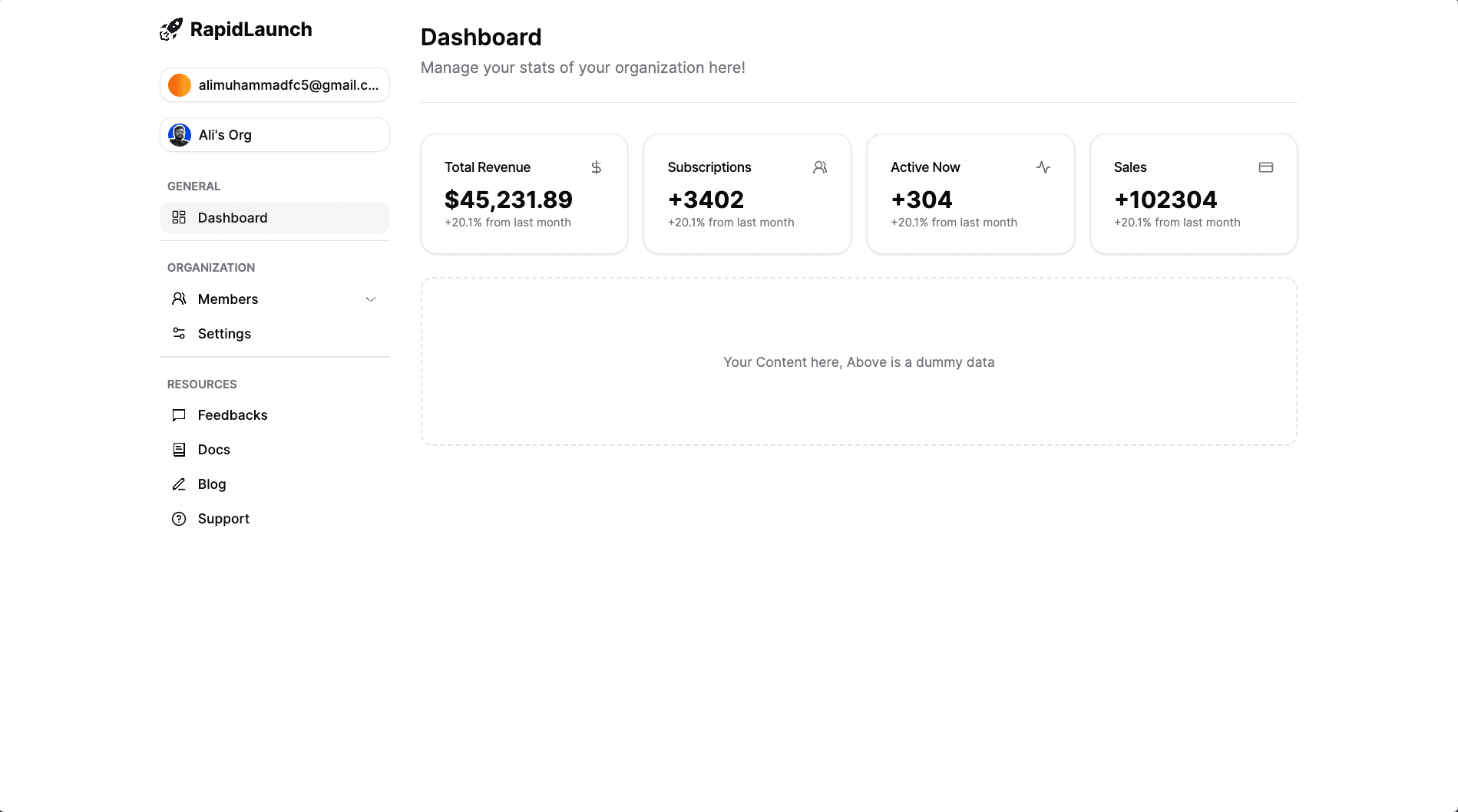 dashboard preview